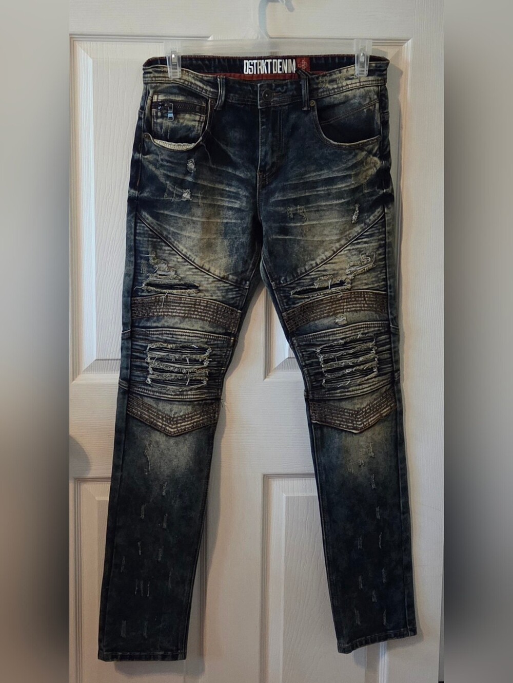 8IGHTH DSTRKT Denim Jeans Sz W 32 X L 34 Distressed Grunge Dark Denim